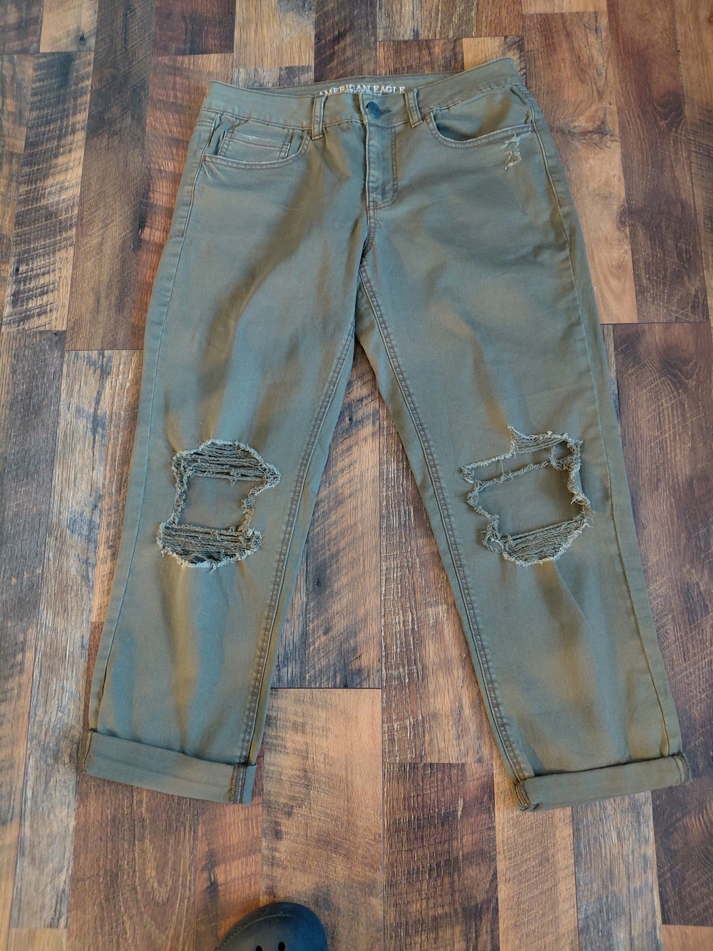 American Eagle Outfitters Olive Green Boyfriend Jeans